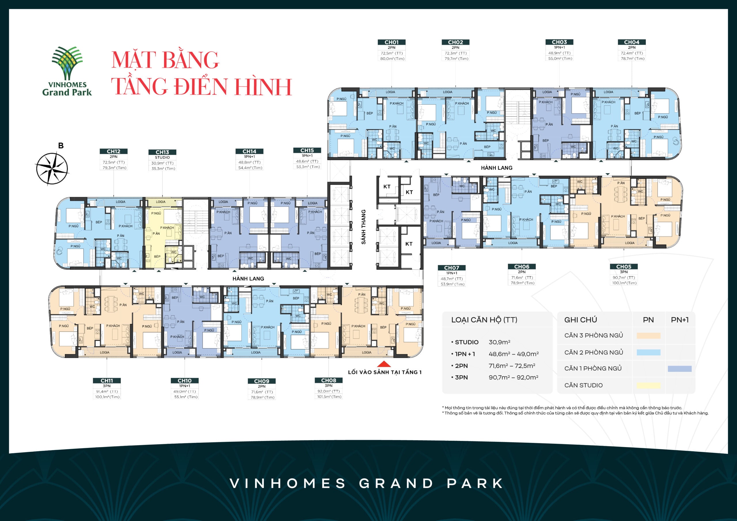 Mặt bằng tòa Z điển hình