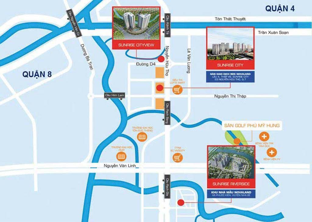 Vị trí Sunrise City — 23 Nguyễn Hữu Thọ, Quận 7
